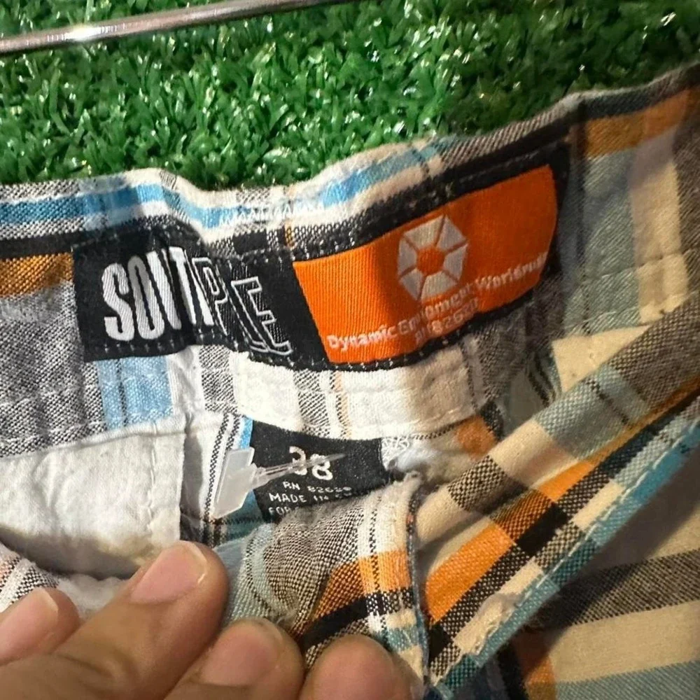 Southpole Plaid cargo shorts‎ Y2K Skater Size 38